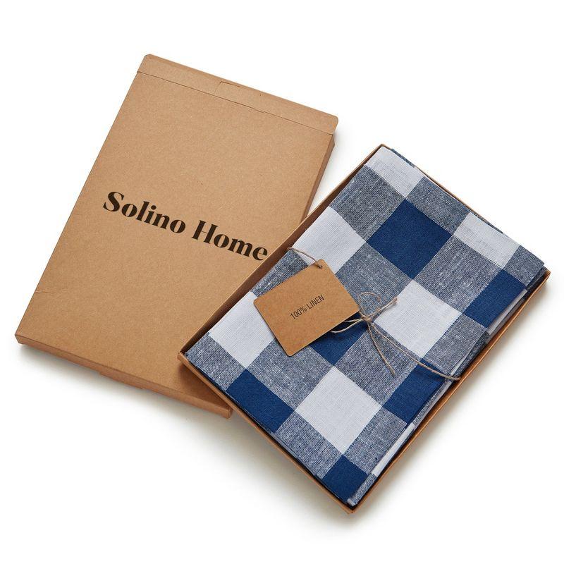 Buffalo Check - 100% Pure Linen Square Dinner Napkins (Set of 4)