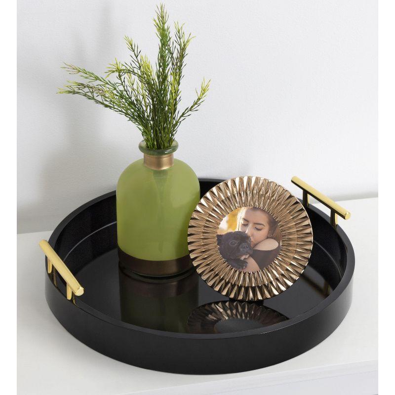 Kate and Laurel Lipton Tray, 15.5" Diameter, Black