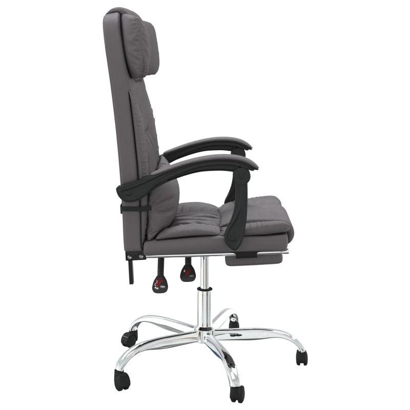 vidaXL Massage Reclining Office Chair Gray Faux Leather