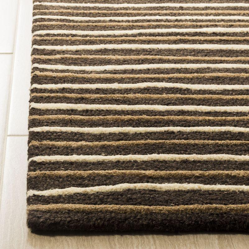 Martha Stewart Hand Drawn Stripe - MSR3619 - Indoor Hand Tufted Area Rugs - Tilled Soil Brn - 8'x10'