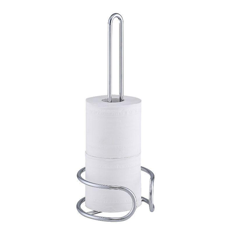 Heavy Wire Gauge Spare Bathroom Toilet Tissue Paper Roll Holder Storage Stand