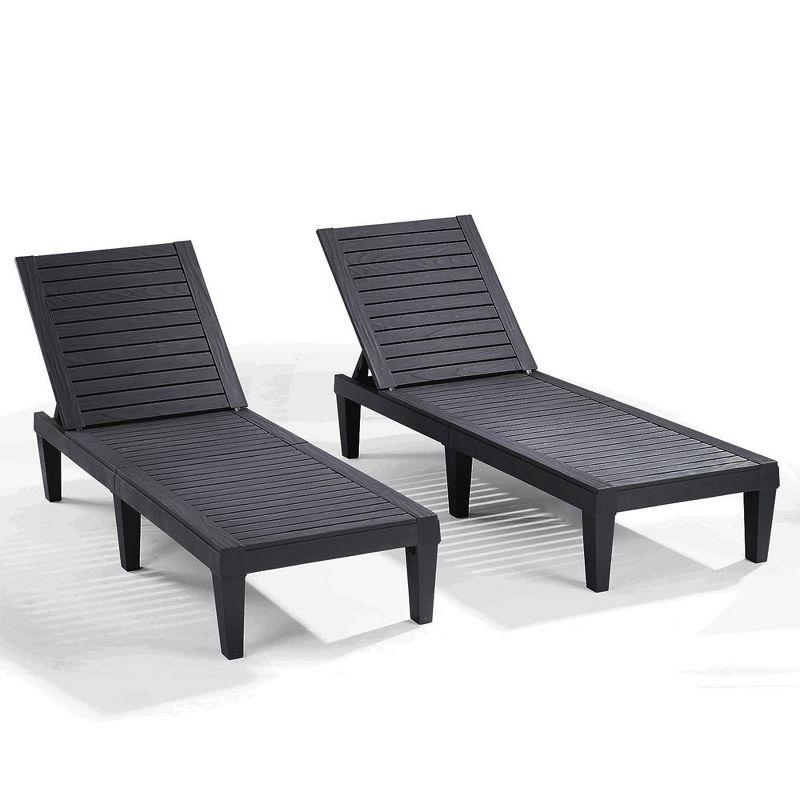 Nestl Waterproof, Lightweight, and Adjustable Outdoor Polyresin Chaise Lounge Set for Patio