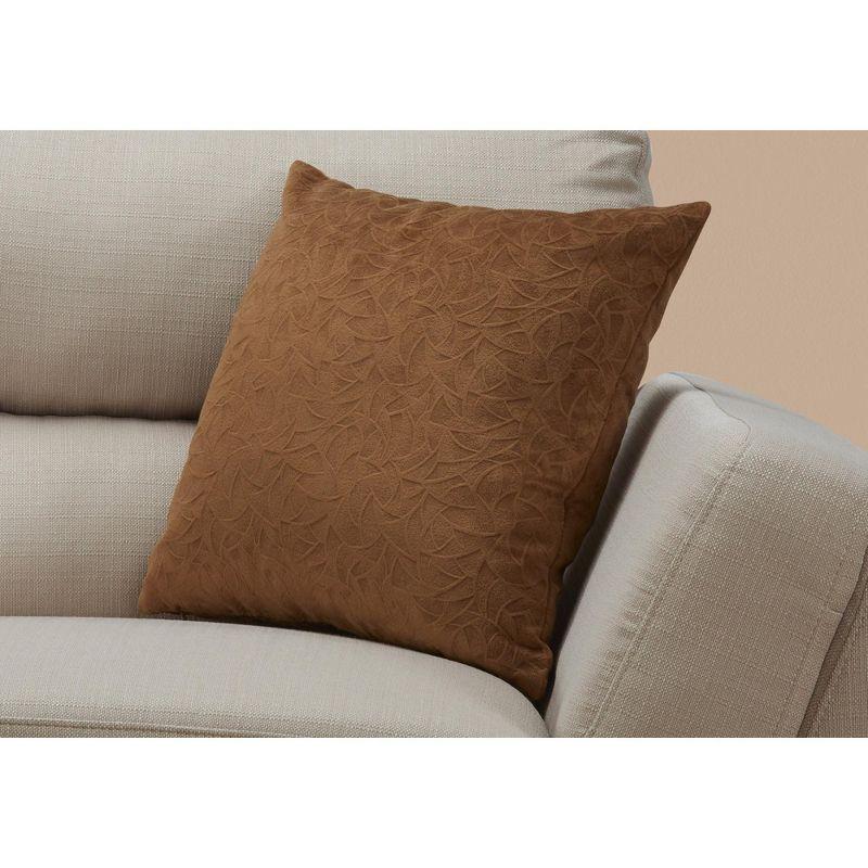 Monarch Specialties Pillows 18 X 18 Square Insert Included Decorative Throw Accent Sofa Couch Bedroom Polyester Hypoallergenic Brown Modern