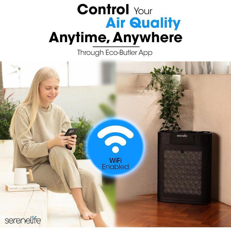 Smart Air Purifier for Home with WiFi Control, HEPA Filter + Real-time Air Quality Monitoring
