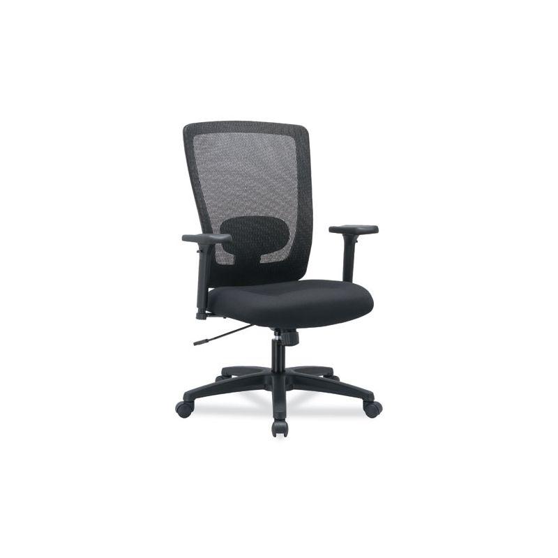 Executive High-Back Black Mesh Swivel Chair with Adjustable Arms