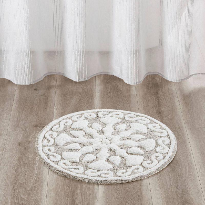 Tunisia Medallion Cotton Tufted Bath Rug