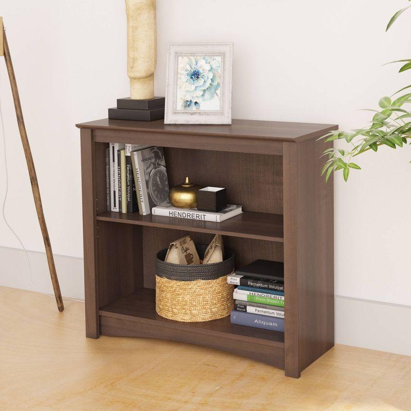 Espresso Rich Adjustable 2-Shelf Wooden Bookcase