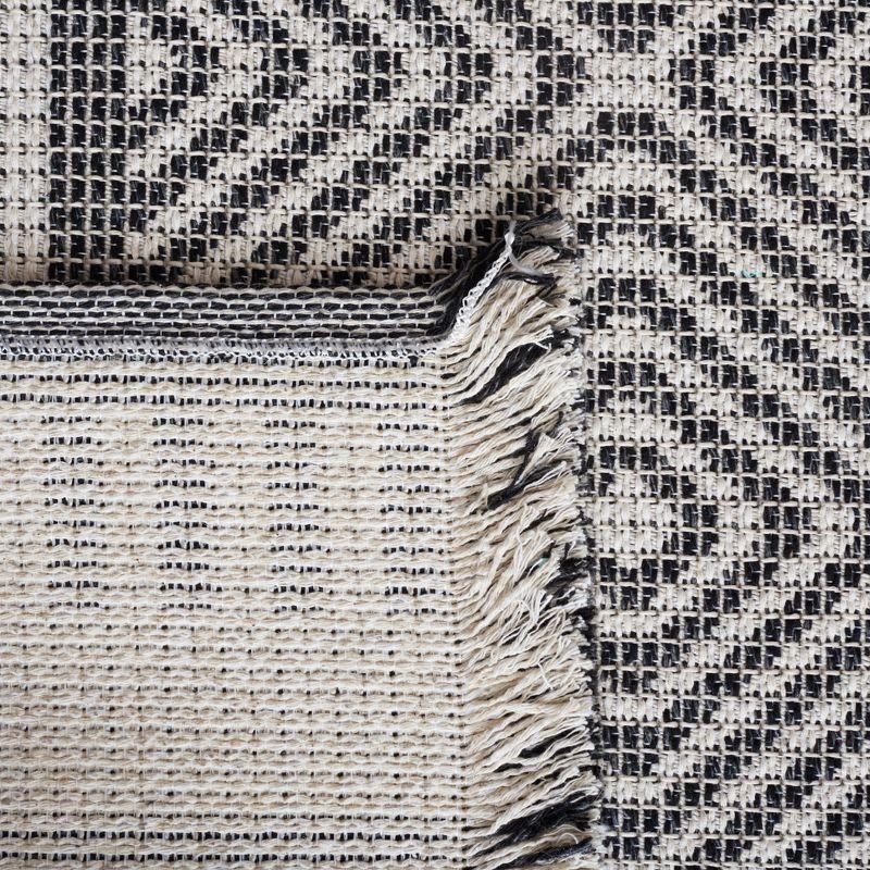 Augustine AGT505 Power Loomed Area Rug - Ivory/Black - 6'4"x9'6" - Safavieh.
