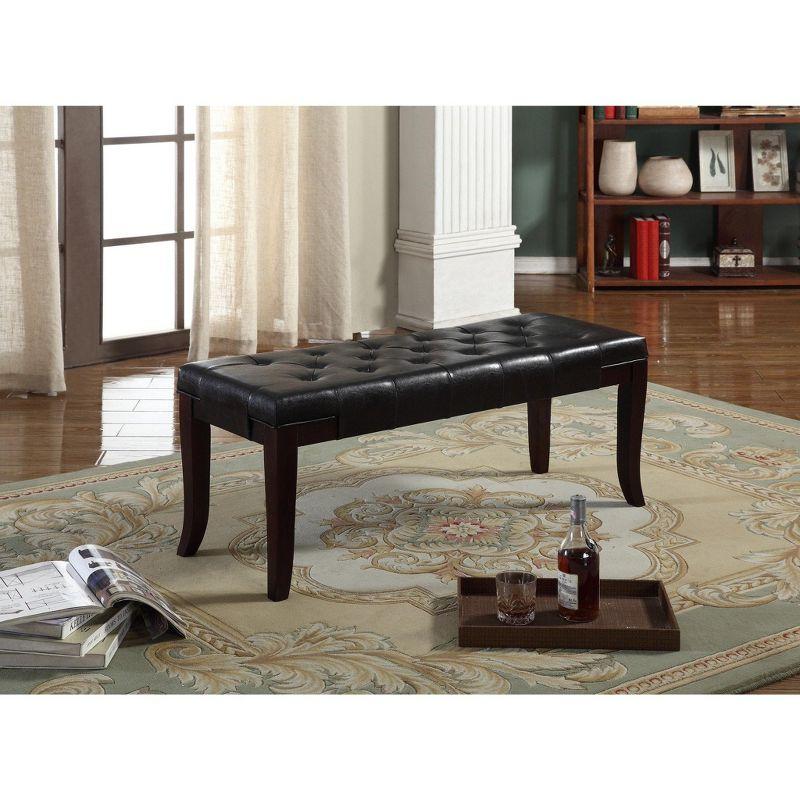 W-Jopns Linon Tufted Bench, Faux Leather A solid basic framework, comfortable, durable and beautiful