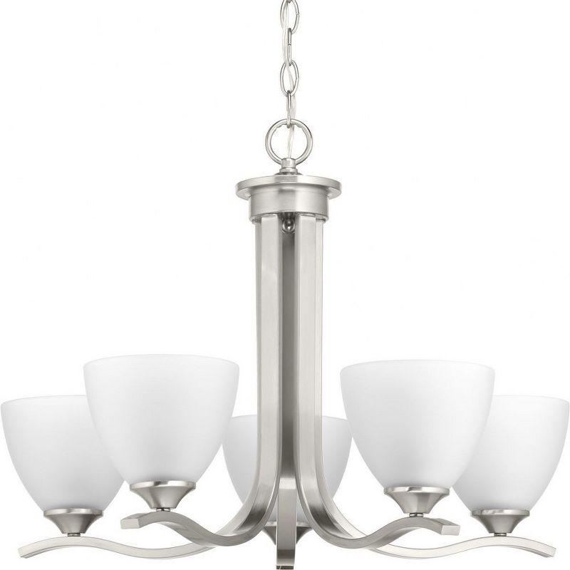 Laird Brushed Nickel 5-Light Chandelier with Glass Shades