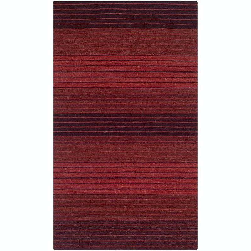 Handmade Red Wool Flat Woven Rectangular Rug 2'3" x 4'