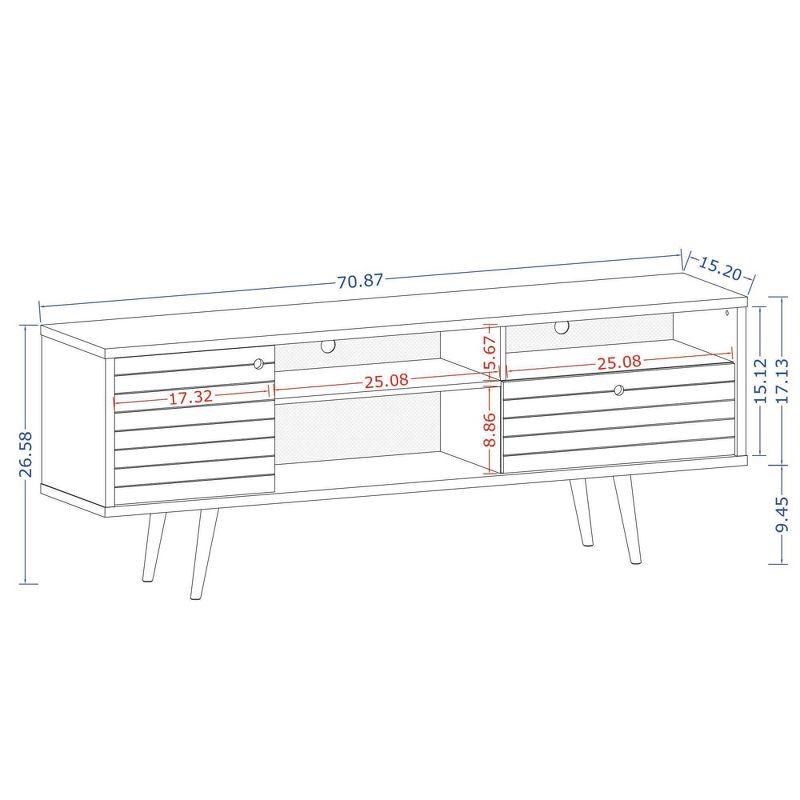 Liberty 3 Shelf and 1 Drawer TV Stand for TVs up to 65" White/Aqua Blue - Manhattan Comfort
