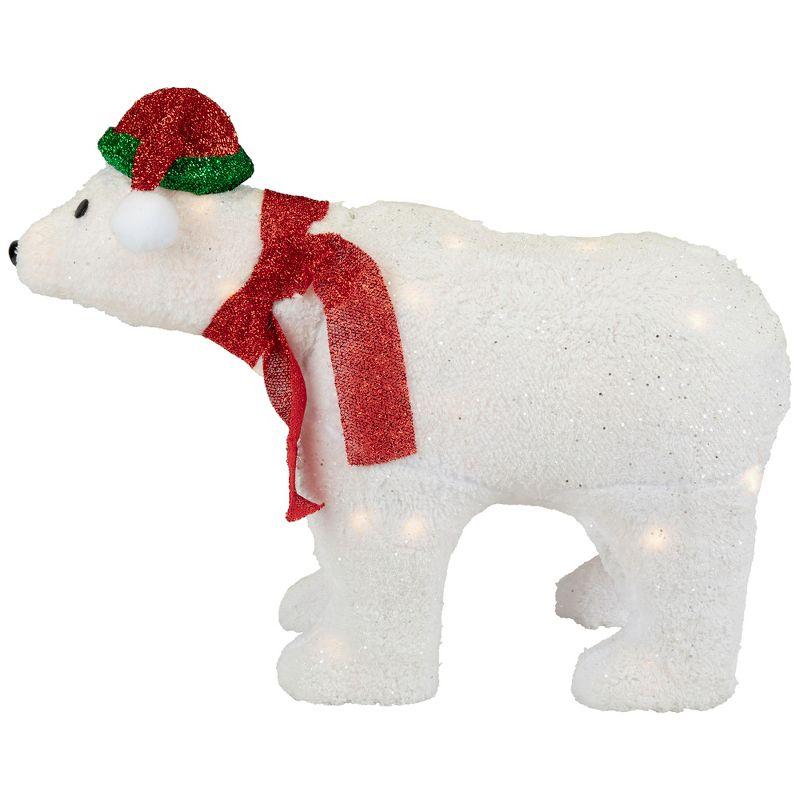Northlight Seasonal 23" Pre-Lit White Glittered Polar Bear Outdoor Christmas Decoration