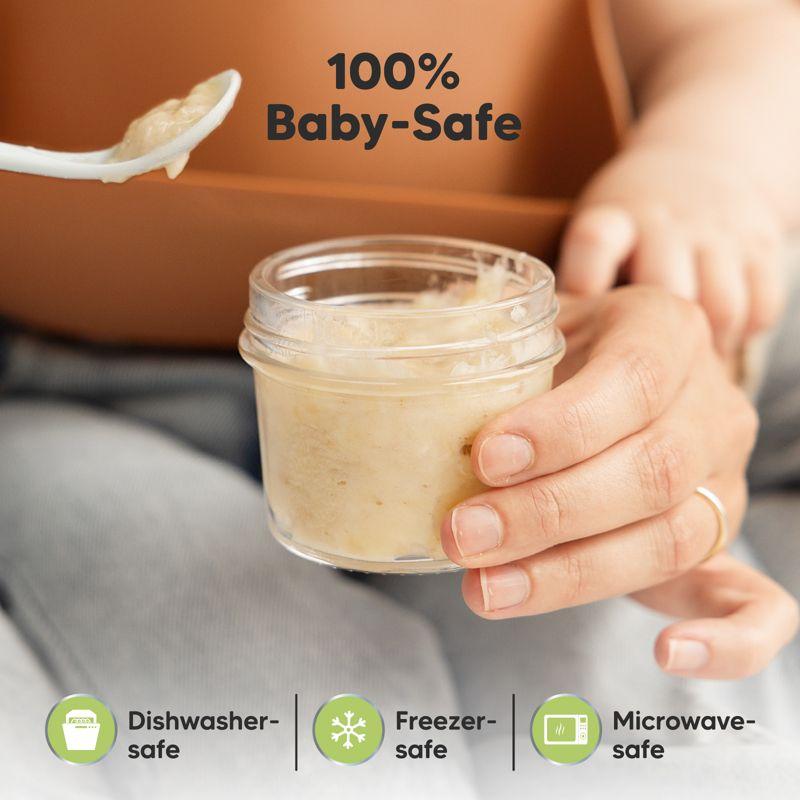 12pk Prep Baby Food Storage Containers, 4 oz Leak-Proof, BPA Free Glass Baby Food Jars for Feeding  (Terracotta)