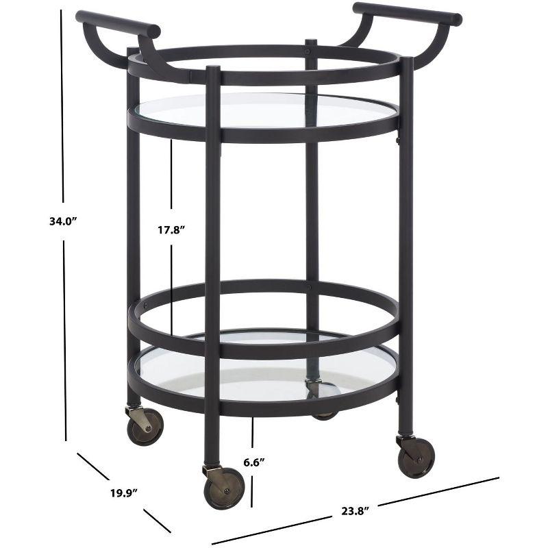Sienna 2 Tier Round Bar Cart - BCT8001E - Matte/Black - Safavieh