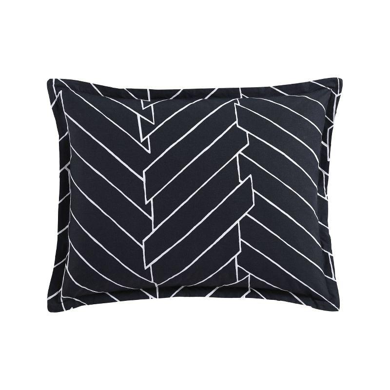 City Scene Ceres Black Standard Cotton 150 TC Reversible Duvet Cover Set