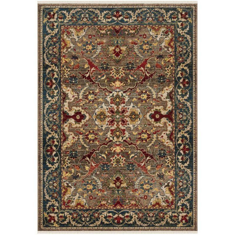 Kashan KSN307 Power Loomed Area Rug - Taupe/Blue - 4'x6' - Safavieh