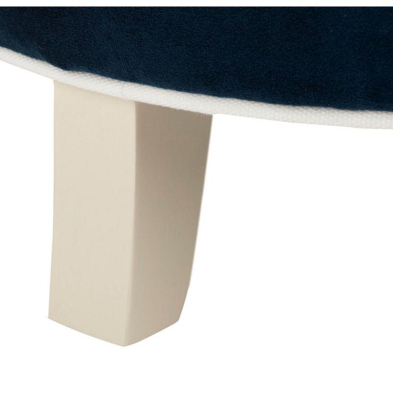 Amelia Tufted Storage Ottoman - Navy - Safavieh