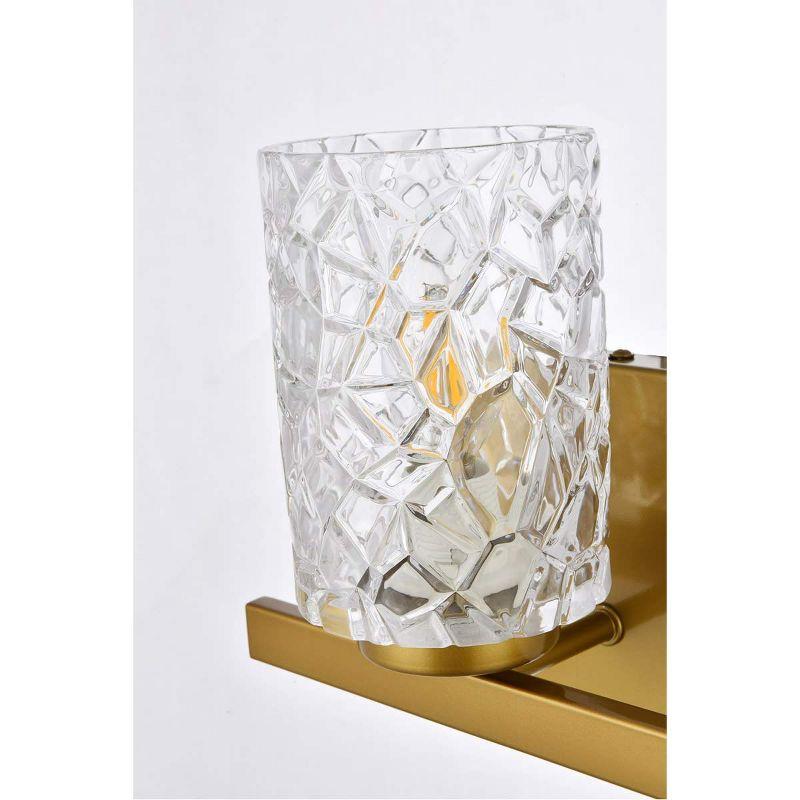 Elegant Lighting Cassie 1 light bath sconce in brass with clear shade