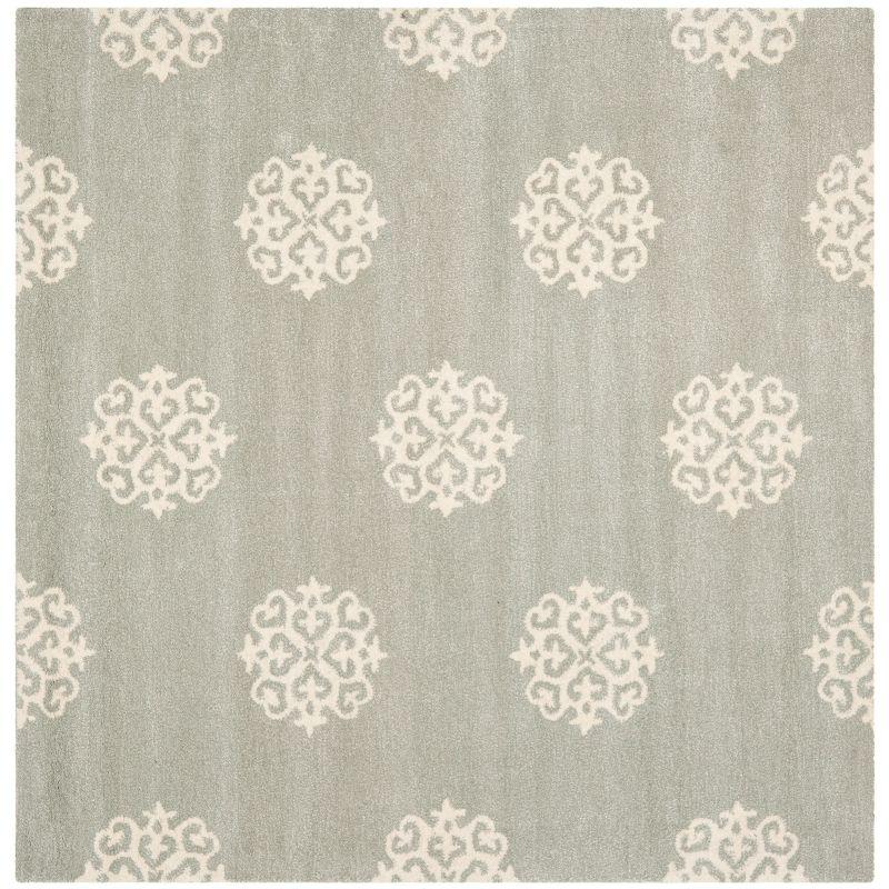 Soho SOH724 Hand Tufted Indoor Area Rug - Grey/Ivory - 4'x4' - Safavieh