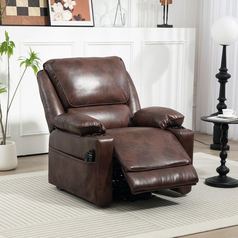 HOMCOM Power Lift Recliner Chair, Electric Heated Massage Reclining Chair with Remote, Side Pockets, Pocket Spring, Brown