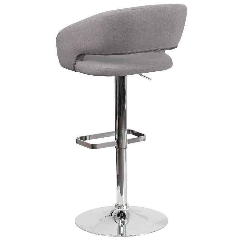 Merrick Lane Modern Bar Stool Rounded Mid-Back Stool With Height Adjustable Swivel Seat