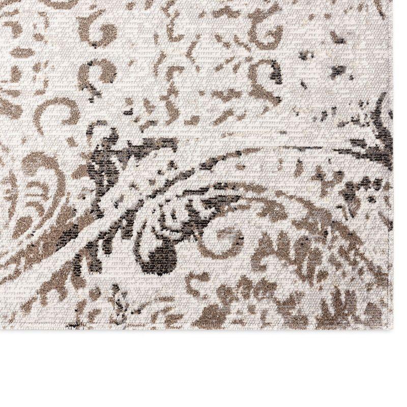 NICOLE MILLER NEW YORK Patio Sofia Juniper Paisley Indoor/Outdoor Area Rug, Ivory/Mustard