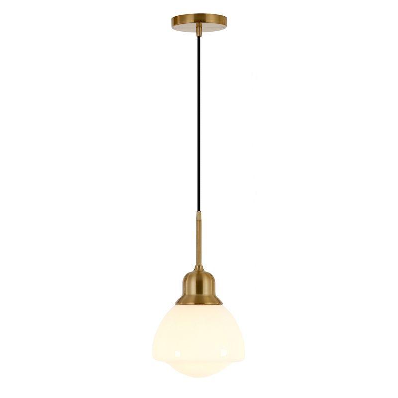 Contemporary Brass and Glass Globe Pendant Light