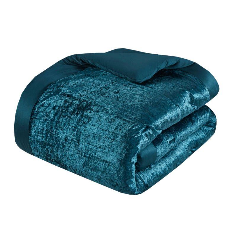 Lee 5 Piece Crinkle Velvet Comforter Set