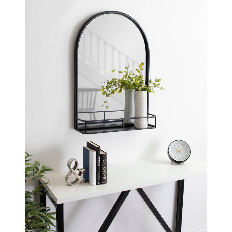 20" x 28" Estero Functional Wall Mirror Black - Kate & Laurel All Things Decor