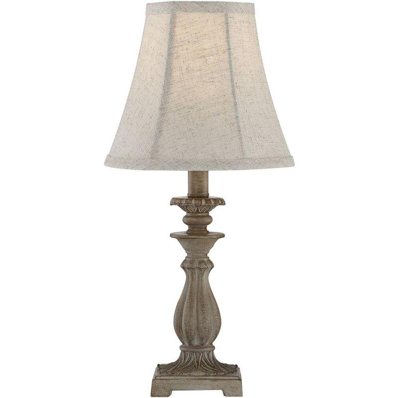 Regency Hill Cali Traditional Accent Table Lamps 19" High Set of 2 Antique Beige Off White Bell Shade for Bedroom Living Room Bedside Nightstand Kids