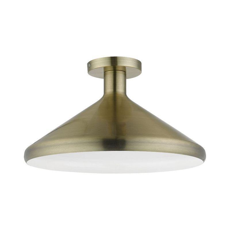 Livex Lighting Geneva 1 - Light Semi-Flush Mount in  Antique Brass