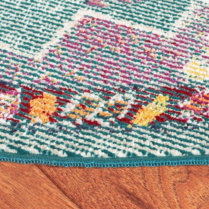 Crystal CRS501 Loomed Indoor Area Rug - Teal/Orange - 7'x7' Round - Safavieh