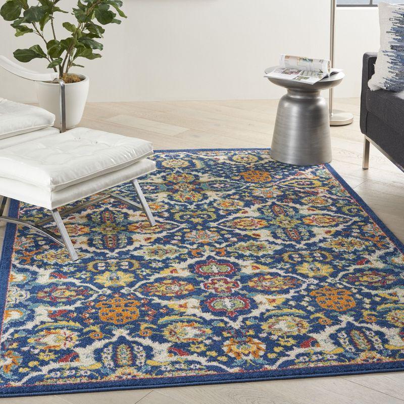 Nourison Allur Boho Indoor Area Rug Navy Multicolor 6' x 9'