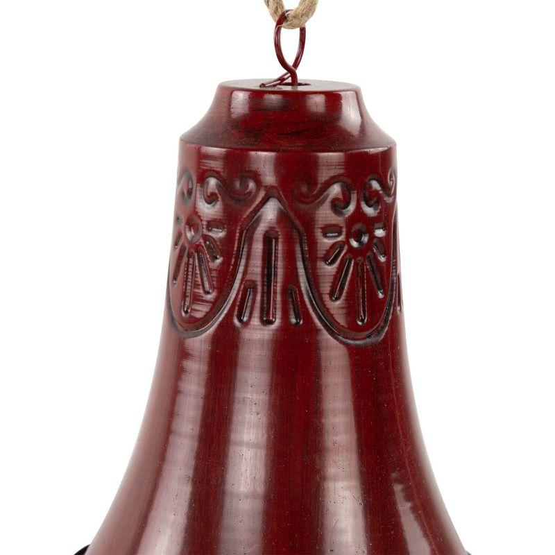 Embossed Christmas Bell Ornaments - 6" - Set Of 2