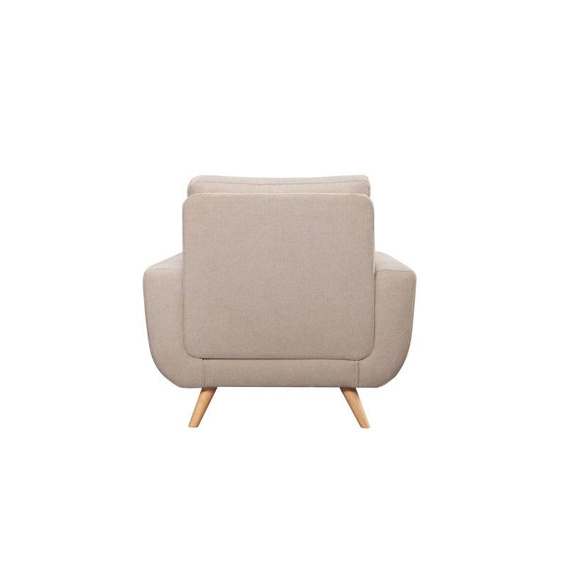 Ivory Polly Stain-Resistant Fabric Accent Chair with Wood Legs