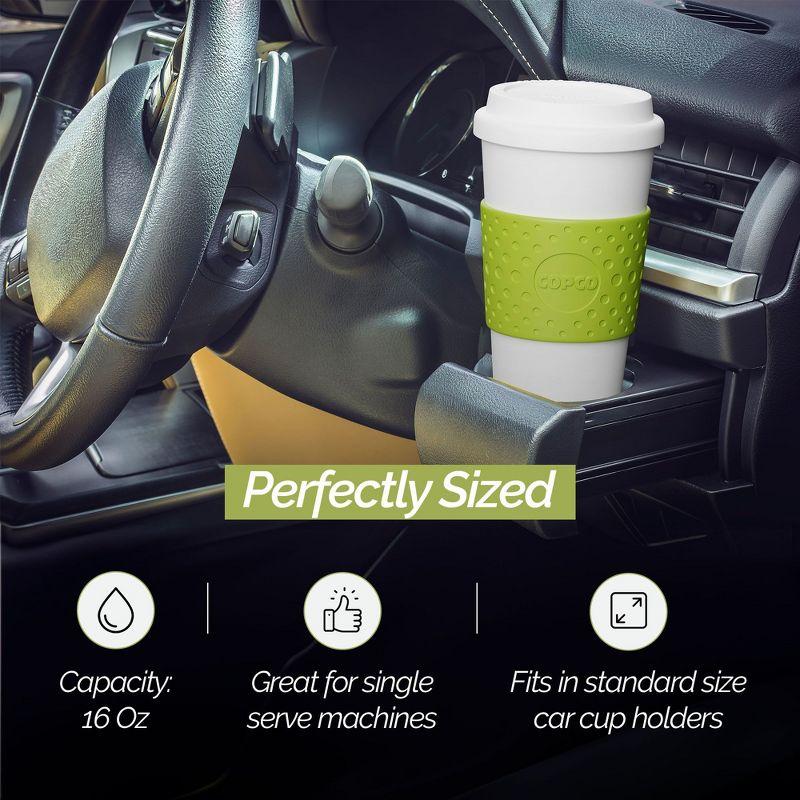 Copco Acadia 16 oz Travel Mug - Insulated Reusable Coffee Tumbler with Double-Walled Plastic, Leak-Proof Lid, BPA-Free - (Green)