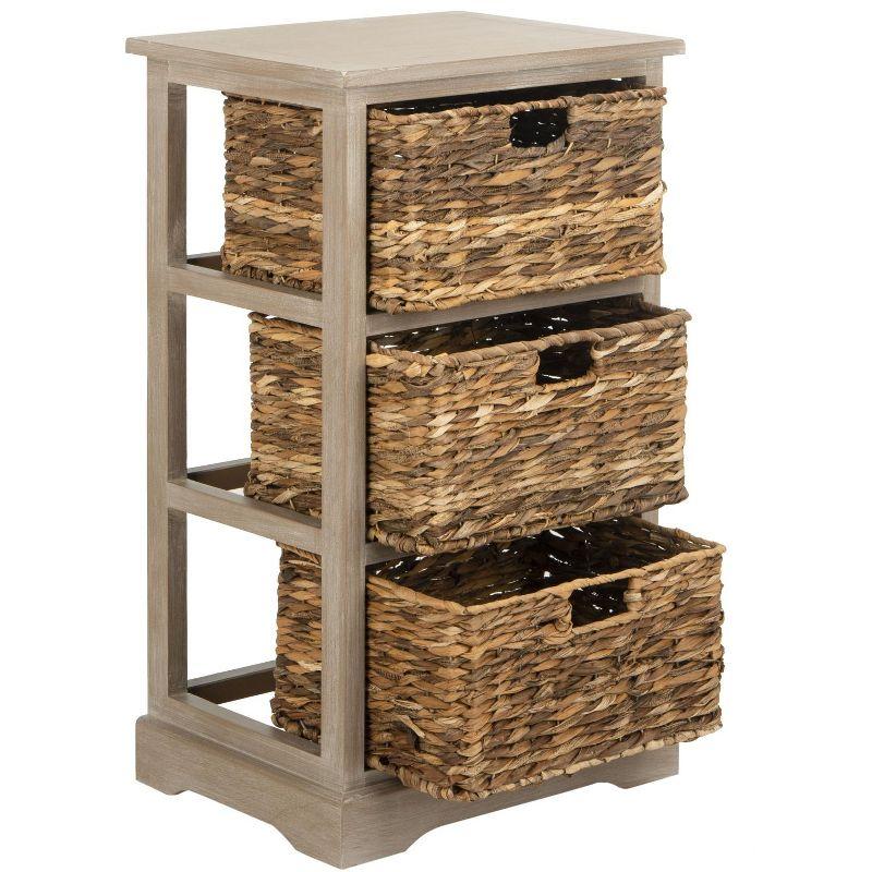 Halle Storage Side Table - AMH5738 - White Wash - Safavieh Couture