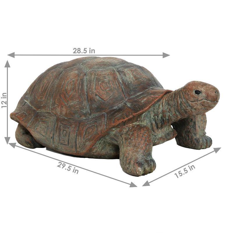 Talia the Tortoise 29" Brown Glass Fiber Reinforced Concrete Garden Statue