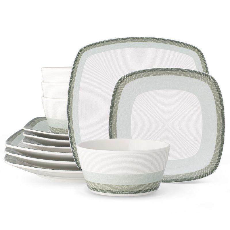Noritake Colorscapes Layers Square 12-Piece Dinnerware Set, Service for 4