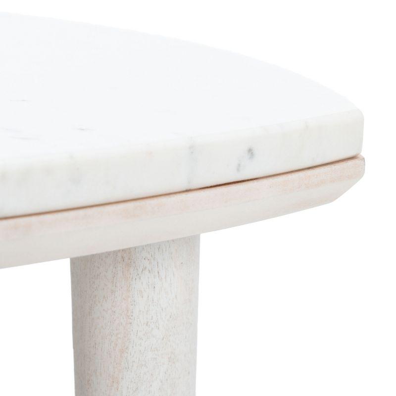 Lara Marble Side Table - ACC9000B - White Washed/White - Safavieh