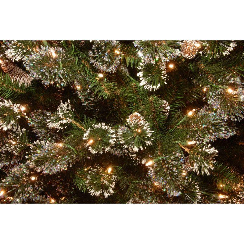 National Tree Company 7.5 ft. Glittery Pine Slim Tree with Clear Lights