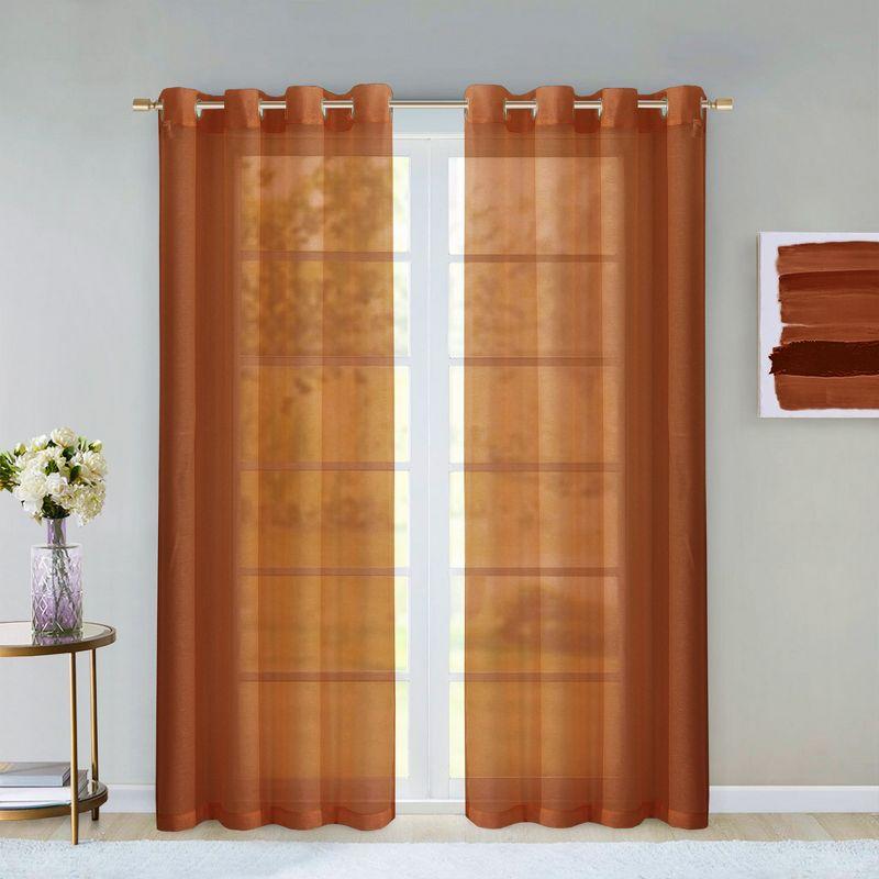 Dainty Home Solid Sheer Curtains for Living Room and Bedroom 110"W x 84"L Window Sheers Window Drapes (Set of 2)
