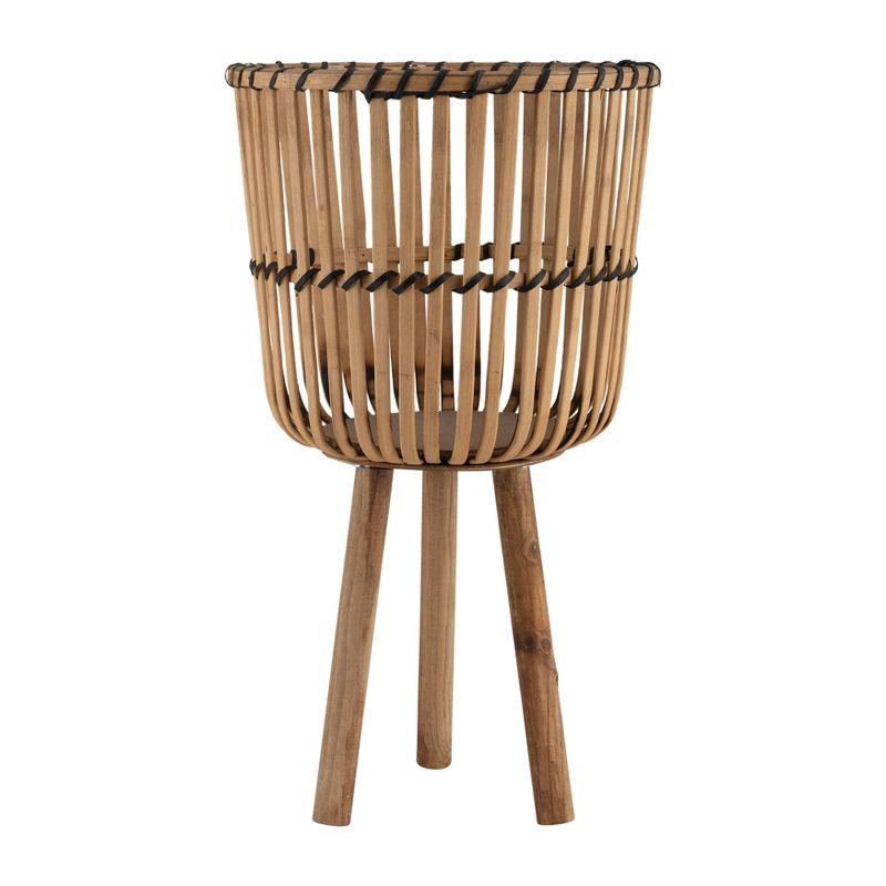 Set of 3 26"/22"/19" Bamboo Footed Planters Natural - Sagebrook Home