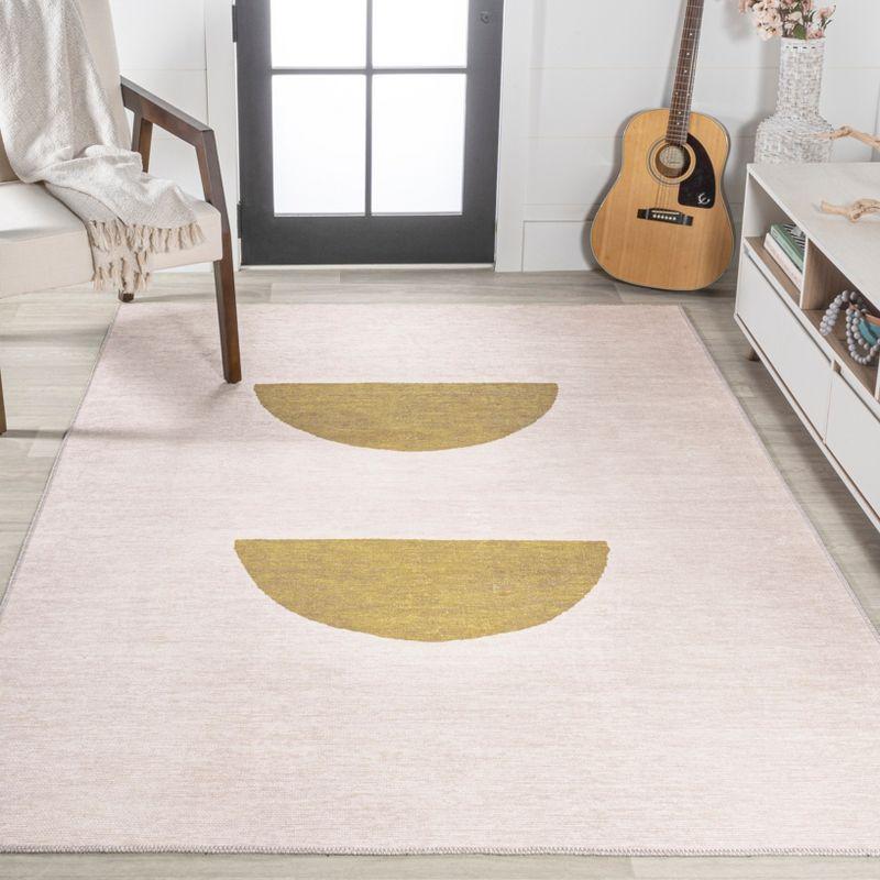 Luola Minimalist Geometric Machine-Washable Area Rug - JONATHAN Y