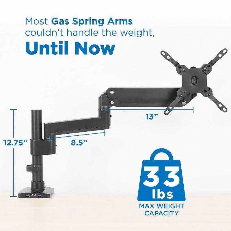 Mount-It! Heavy Duty Monitor Desk Mount w/ USB & Multimedia Ports