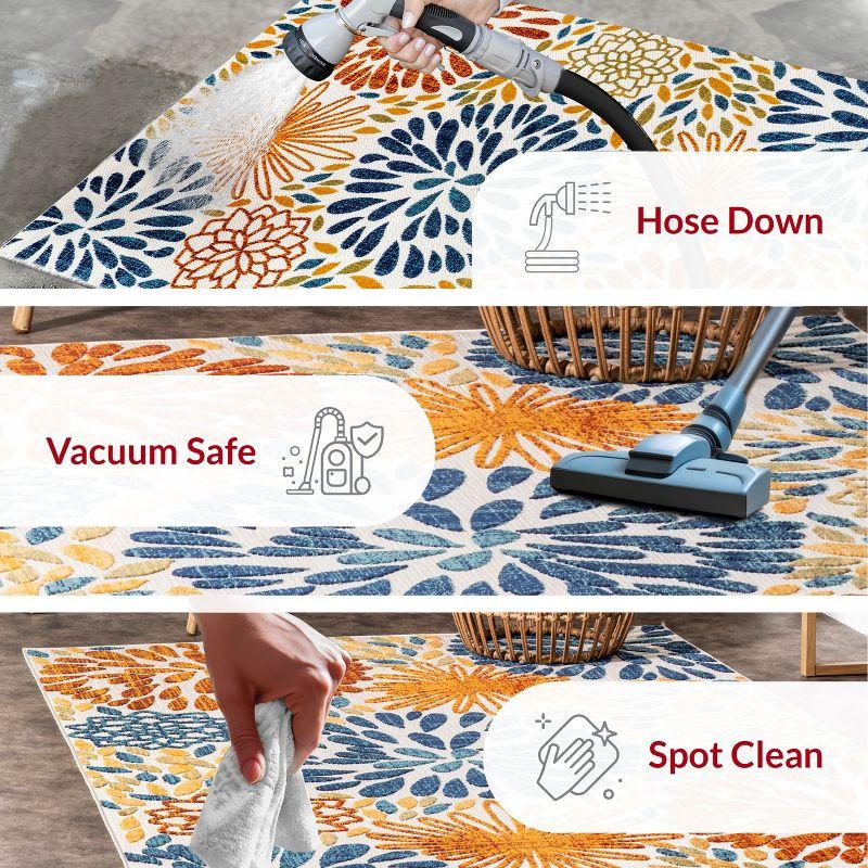 Nuloom Monique Floral & Paisley 2x12 Indoor/Outdoor Runner Rug for Living Room Patio Deck Front Porch Entryway Hallway Kitchen, Blue/Multicolor