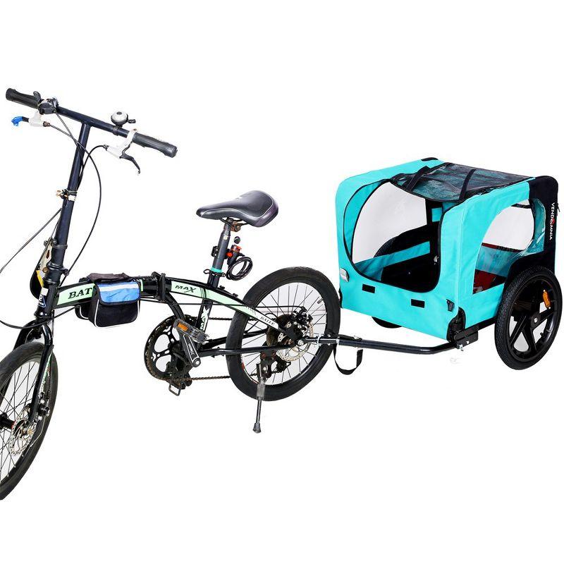 Bike Dog Trailer, Foldable Pet Jogging Stroller With Wheels Bicycle Trailer, Dogs Bicycle Carrier For Small And Large Pets