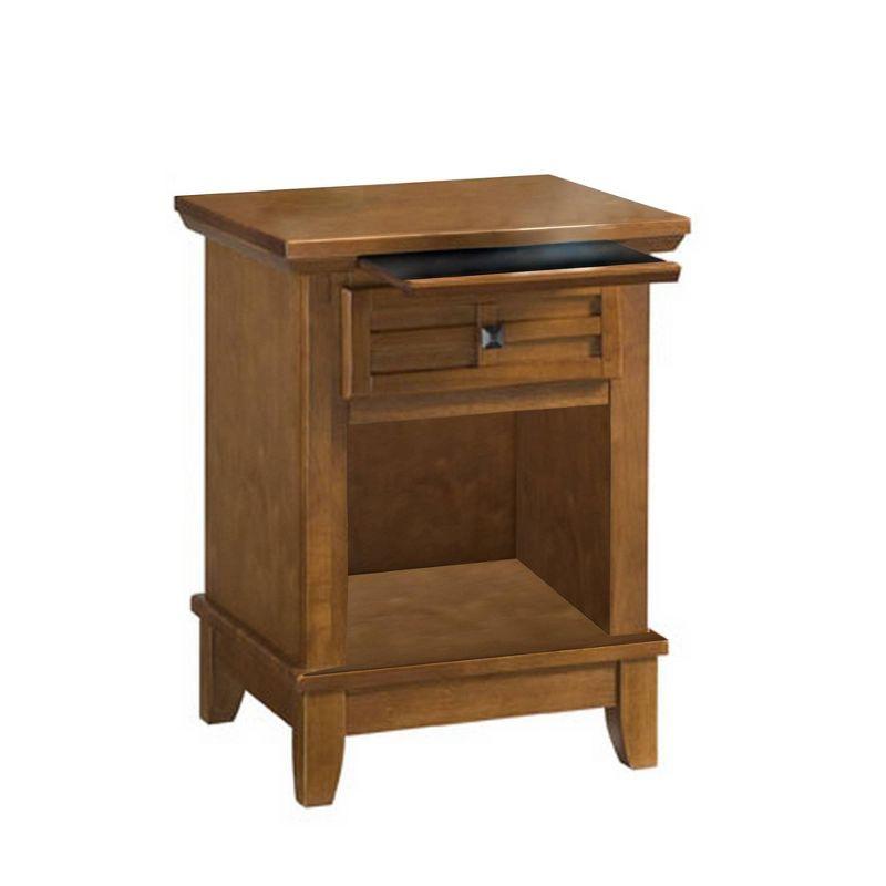 Cottage Oak Arts & Crafts Nightstand with Expandable Top