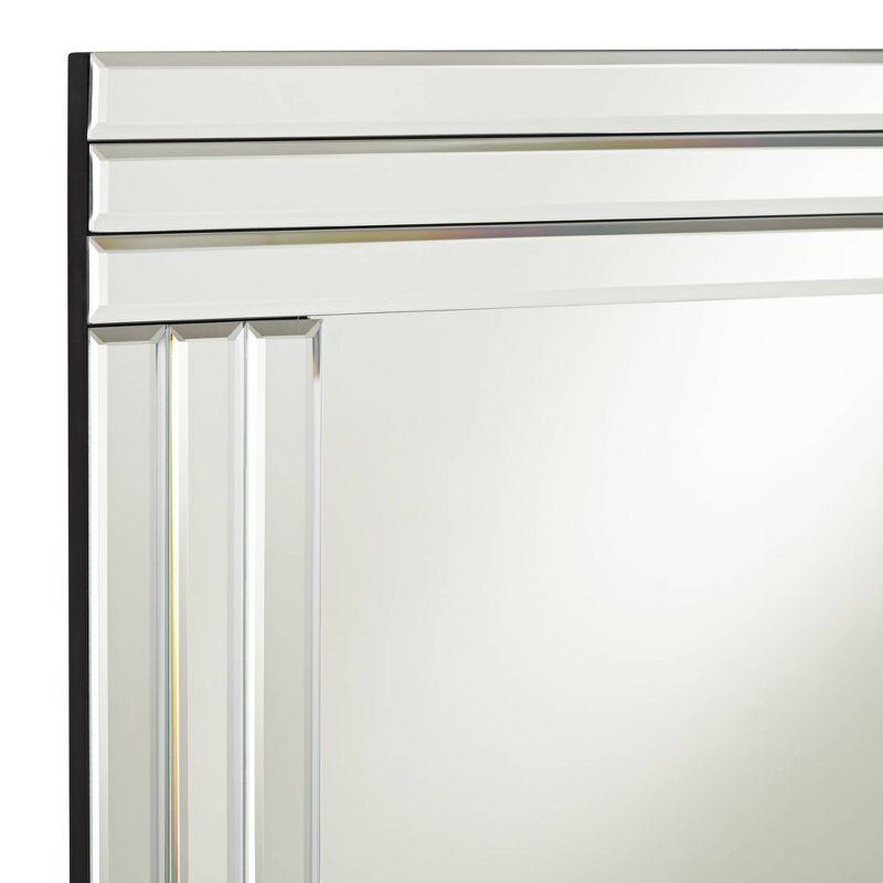 Possini Euro Design Sofija Rectangular Vanity Wall Mirror Modern Mirrored Glass Layered Frame 23 1/2" Wide for Bathroom Bedroom Living Room Entryway